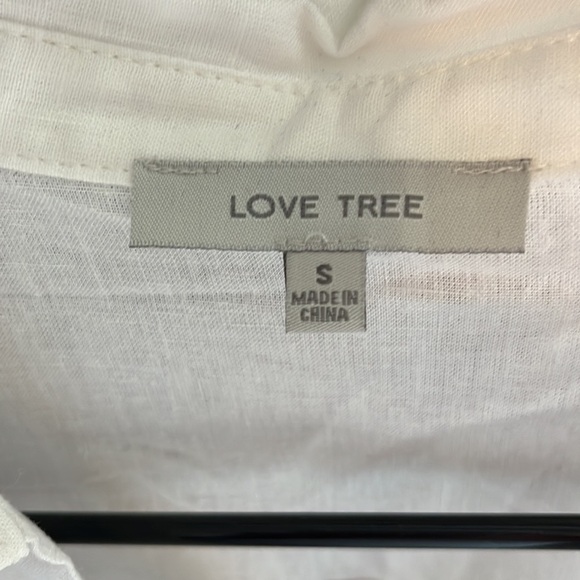 NWOT White Linen Short Sleeve Double Pocketed Collared Top, Size Small. - Picture 2 of 6